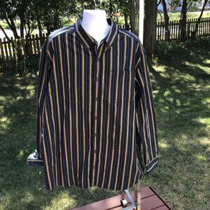 C.E. Schmidt Workwear Mens Striped Button-Down Shirt 2XLT Cotton/Polyester